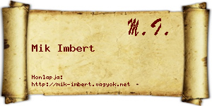 Mik Imbert névjegykártya